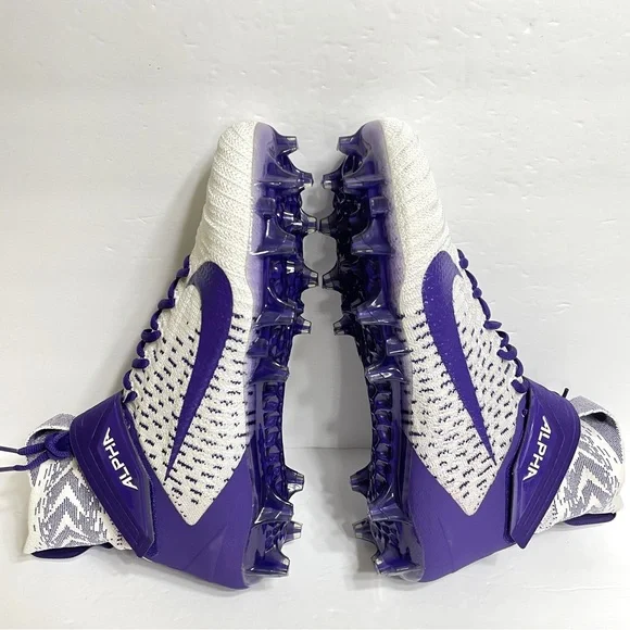 Nike Alpha Menace Elite 2 Football Cleats Size 12 White Purple BV2077-100